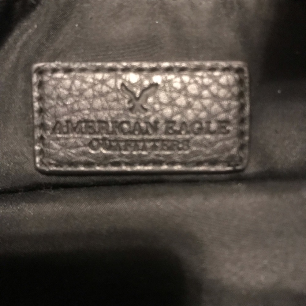 American Eagle black leather crossbody purse